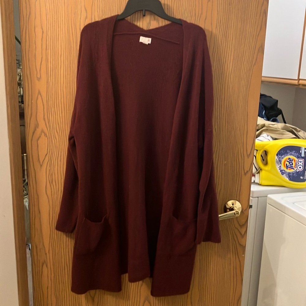 Mauve open cardigan XXL.
